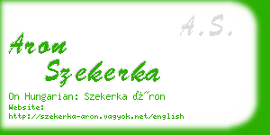 aron szekerka business card